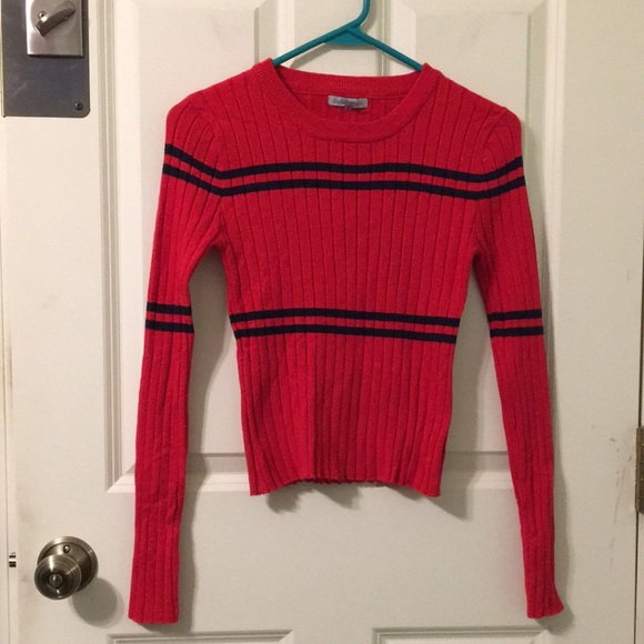 Super stretchy sexy cropped ribbed, striped sweater junior Large - Picture 3 of 12